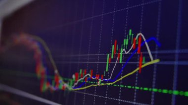 Vinnitsa / Ukrayna - Aralık 2018. Değişim oranları. Borsa tabloları. İş hayatında kar ve zarar. Çevrimiçi izleme. Dünya ekonomisi.