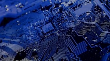 Bilgisayar tahtası. Geleceğin Elektronik Kontrol Kurulu Teknolojileri. Kondansatör ve işlemcili ana kart.