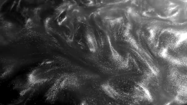 Schwarz Weiße Flüssige Textur Die Flüssigkeit Sehen Wellen Von Farben — Stockvideo