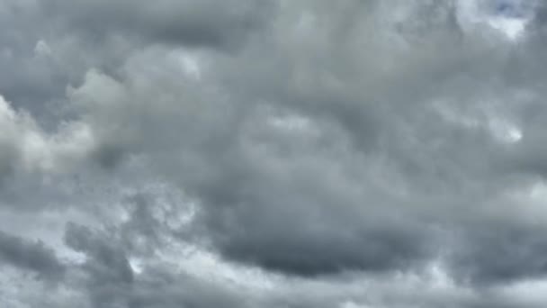 ハリケーンが接近中黒と灰色の雲が空を横切って速く飛ぶ 嵐と雷雨の始まり — ストック動画