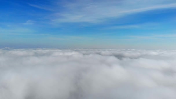 Volando Sobre Las Nubes Vista Superior Cielo Vuela Avión Vista — Vídeo de stock