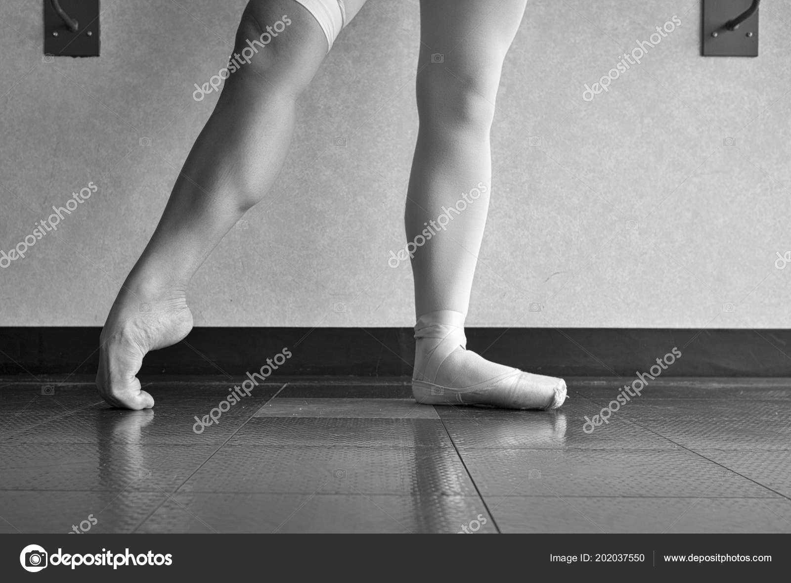 Black White Version Hardworking Disciplined Ballerina Ballet Dancer Warming Her Stock Photo C Kbycphotography 202037550