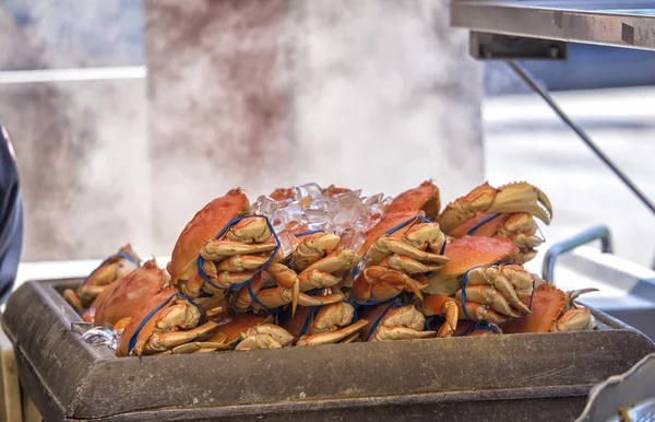 Live Crab being steamed for food