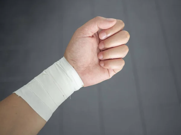 Sportler Verstauchtes Handgelenk Tapeziert — Stockfoto