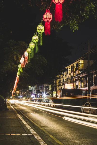 Linternas Senderos Luz Festival Loy Krathong Chiang Mai Tailandia — Foto de Stock