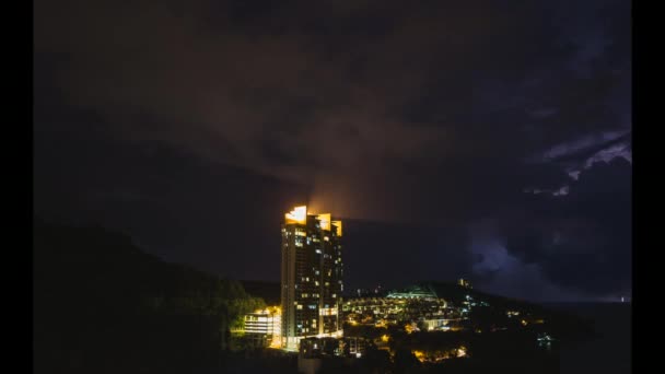 Åskväder Time Lapse Nattetid Penang Malaysia — Stockvideo