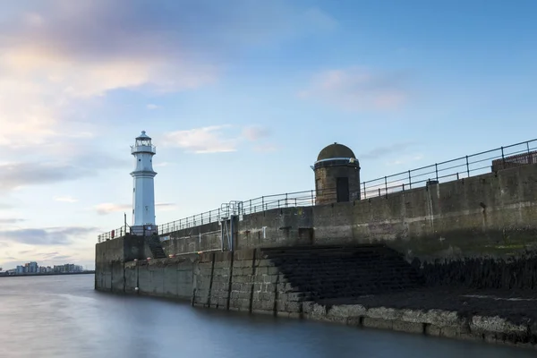 Newhaven Fyr Vid Solnedgången Edinburgh Skottland — Stockfoto