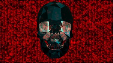 Bilgisayar virüsü enfeksiyonu Hacker kavramı kırmızı