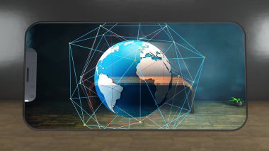 Telefon Augmented Reality dünya ağ bilimsel kavram