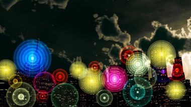 Gece şehir renkli sinyal kablosuz ağlarda