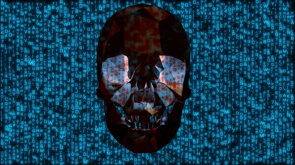 Infecção Por Vírus Computador Hacker Conceito Azul — Fotografia de Stock