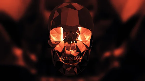 Cadılar Bayramı Kristal Kafatası Illüstrasyon — Stok fotoğraf
