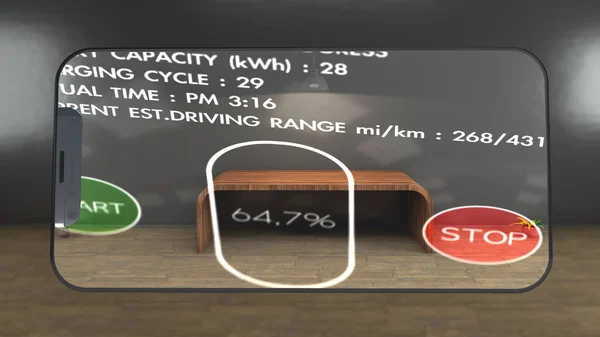 Augmented Reality Ladekonzept Für Elektrofahrzeuge — Stockfoto