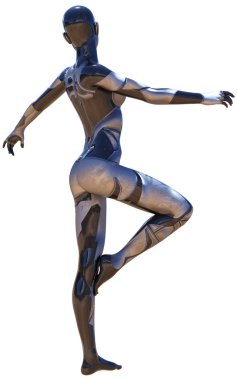 Android erkek kullanılan Metalik Görünüm fütüristik yapay zeka 3d çizim