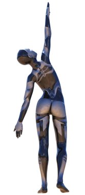 Android erkek kullanılan Metalik Görünüm fütüristik yapay zeka 3d çizim