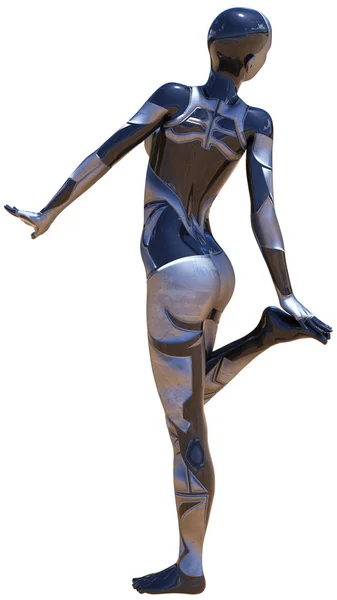 Android Kobieta Używane Metaliczny Wygląd Futurystyczny Sztucznej Inteligencji Ilustracja — Zdjęcie stockowe