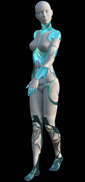 Alta Tecnologia Azul Branco Android Beleza Moderna Ilustração — Fotografia de Stock