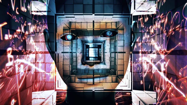 Scène Science Fiction Intelligence Artificielle Android — Photo