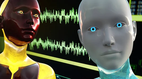 Androids Kunstmatige Intelligentie Audio Onderschepping — Stockfoto