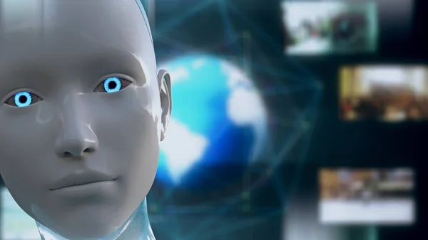 Artificiell Intelligens Hightech Global Övervakning Spionera — Stockfoto