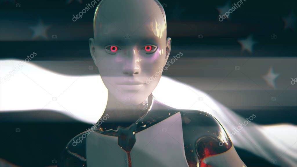 USA AI Artificial Intelligence Concept