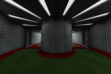 Akıl İltica Koridoru 3d İllüstrasyon