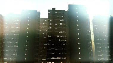 Big City Metropolis 3d İllüstrasyon Overpopulated Distopya Yapı Taşları
