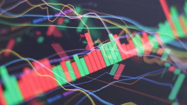 Karmaşık Derin Stok Grafikleri Teknik Analiz Konsepti