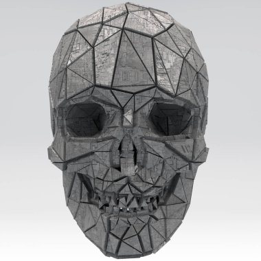 Bilim Kurgu Fantasy Fütüristik İnsan Kafatası 3d İllüstrasyon