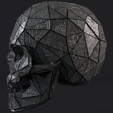 Bilim Kurgu Fantasy Fütüristik İnsan Kafatası 3d İllüstrasyon