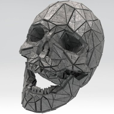 Bilim Kurgu Fantasy Fütüristik İnsan Kafatası 3d İllüstrasyon