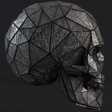 Bilim Kurgu Fantasy Fütüristik İnsan Kafatası 3d İllüstrasyon