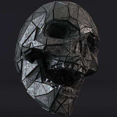 Bilim Kurgu Fantasy Fütüristik İnsan Kafatası 3d İllüstrasyon