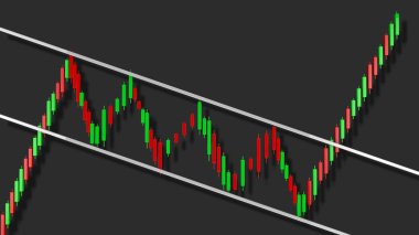 Yükselen Kanal Boğa Stok Grafiği Desen 3d İllüstrasyon