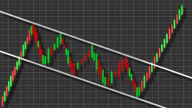 Yükselen Kanal Boğa Stok Grafiği Desen 3d İllüstrasyon