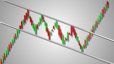Bullish Pennant Stok Grafik Desen 3d İllüstrasyon