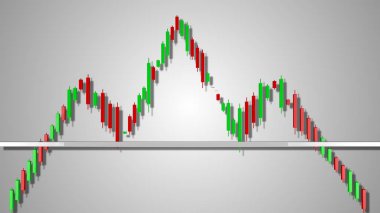 Head and Shoulders Stock Chart Pattern 3D Illustration clipart