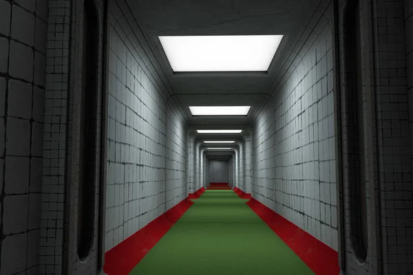 Mental Asylum Corridor Illustration — Stock Photo, Image