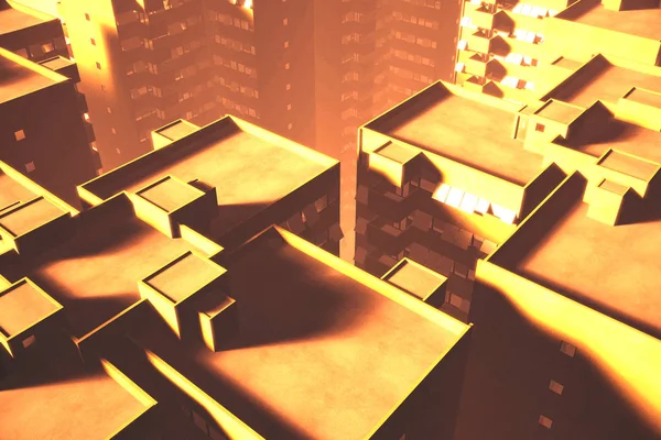 Overzaludnione Dystopia Budowlane Bloki Wielkim Mieście Metropolis Ilustracja — Zdjęcie stockowe