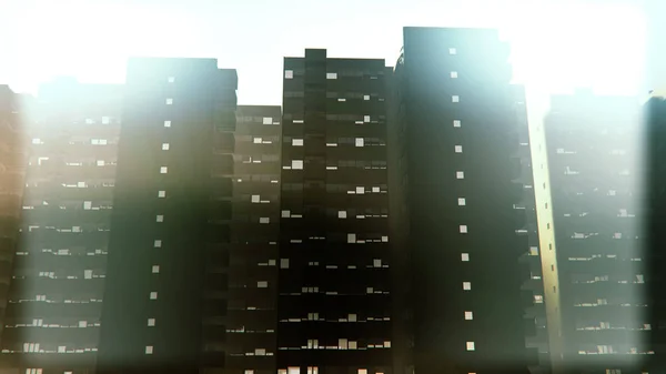 Les Blocs Construction Surpeuplés Dystopia Dans Une Grande Ville Illustration — Photo