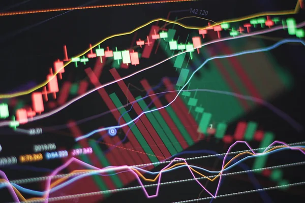 Complexe Deep Stock Charts Technische Analyse Concept — Stockfoto