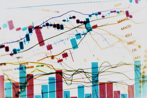 Komplexes Deep Stock Charts Technisches Analysekonzept — Stockfoto