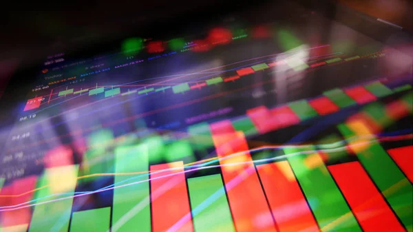 Stock Market Analytics Grafikonok Üzleti Koncepció — Stock Fotó