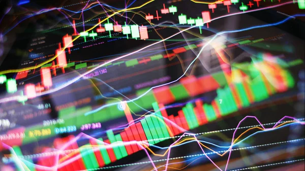 Stock Market Analytics Grafikonok Üzleti Koncepció — Stock Fotó