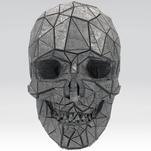 Bilim Kurgu Fantasy Fütüristik İnsan Kafatası 3d İllüstrasyon