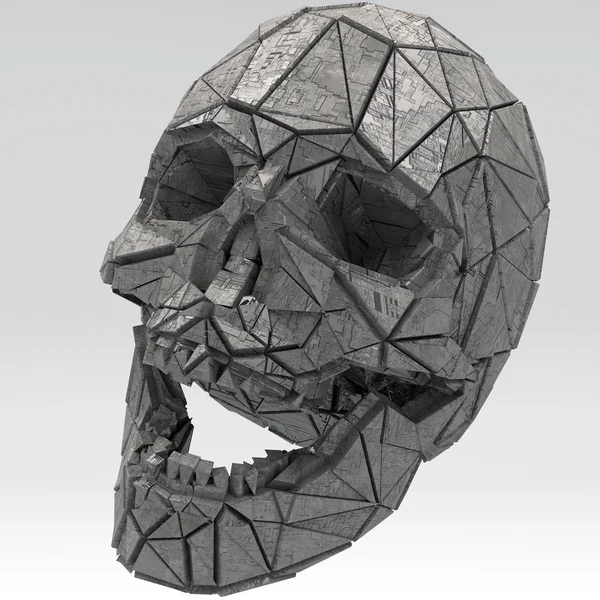 Ficção Científica Fantasia Futurista Crânio Humano Ilustração — Fotografia de Stock
