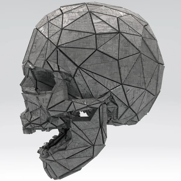 サイエンスフィクションファンタジー未来人類の頭蓋骨3Dイラスト — ストック写真
