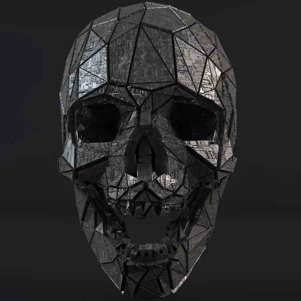 サイエンスフィクションファンタジー未来人類の頭蓋骨3Dイラスト — ストック写真