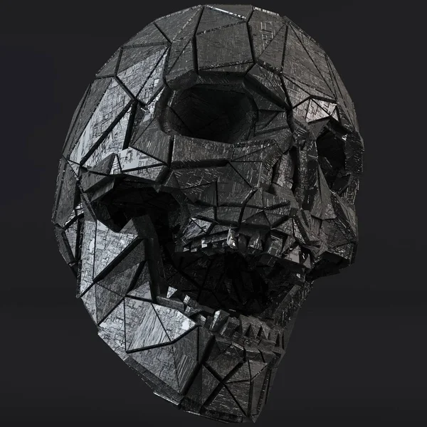 Bilim Kurgu Fantasy Fütüristik İnsan Kafatası 3d İllüstrasyon