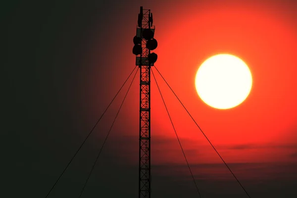 Telekommunikation Tornet Sunset Sunrise Illustration — Stockfoto